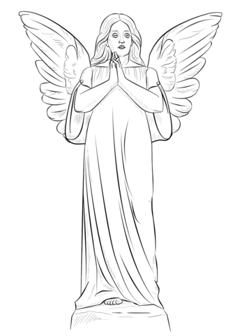 Angel Girl Coloring Page